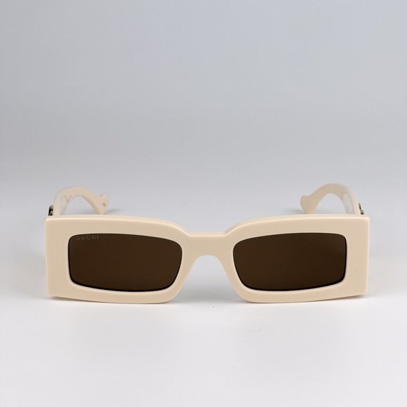 Gucci GG1425S 004 BRAND NEW Sunglasses Ivory Brown Rectangle Unisex  GG 1425S main image 5